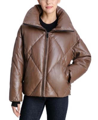brown puffer jacket women's