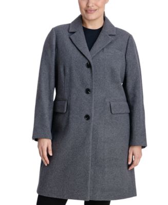 Michael Kors Women's Plus Size Single-Breasted Walker Coat, Created for ...