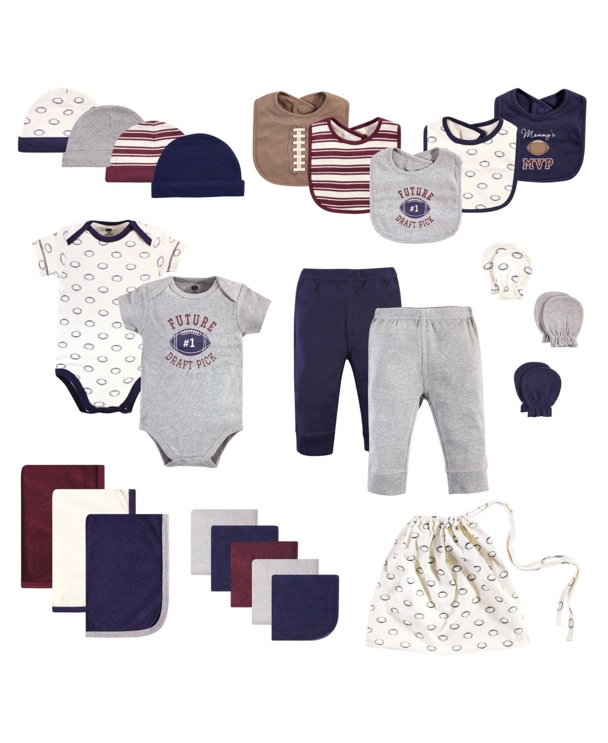 Hudson Baby Boys 25-Piece Newborn Essentials Starter Collection