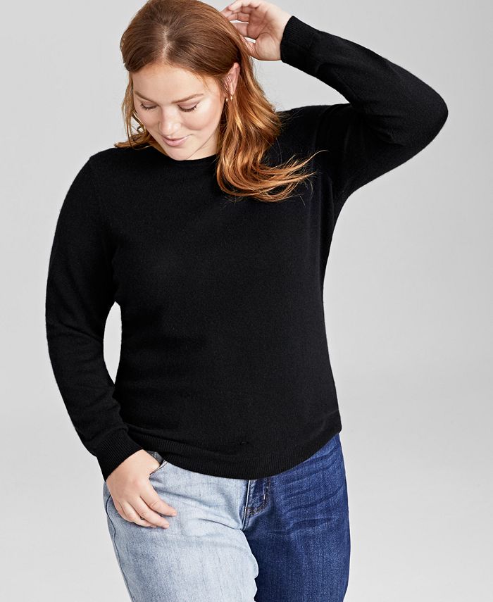 Charter Club Plus Size Cashmere Wool Blend Crewneck Sweater, Created for Macy's & Reviews