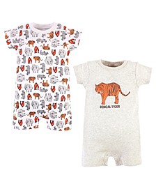 Baby Boys and Girls Organic Cotton Rompers, Set of 2