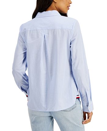 Tommy Hilfiger Cotton Half-Zip Top, Created for Macy's & Reviews - Tops ...