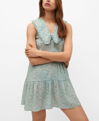 MANGO Women's Baby Doll Neck Dress - Macy's
