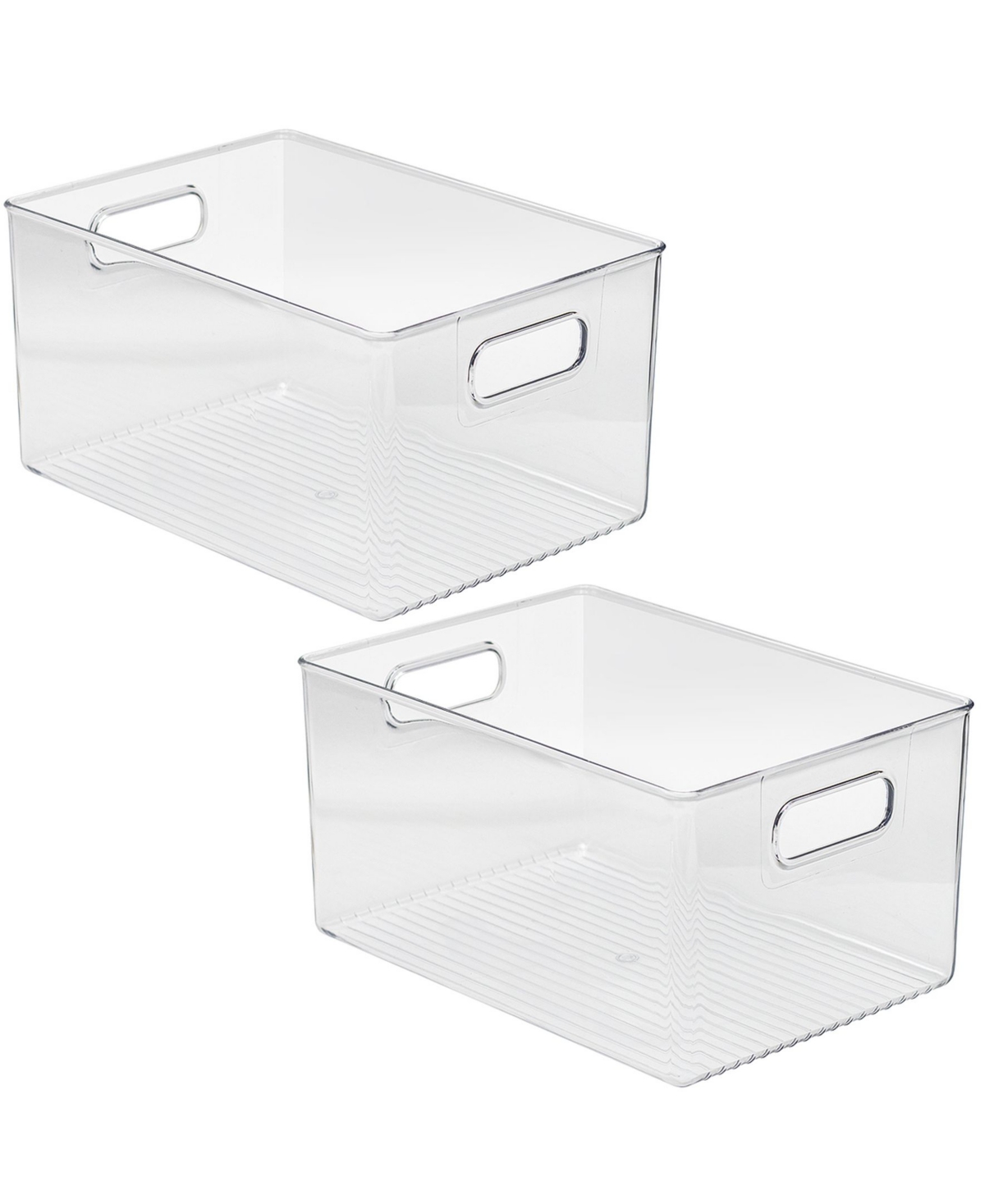 Storage Organizer Containers with Handles, Set of 2 - Clear