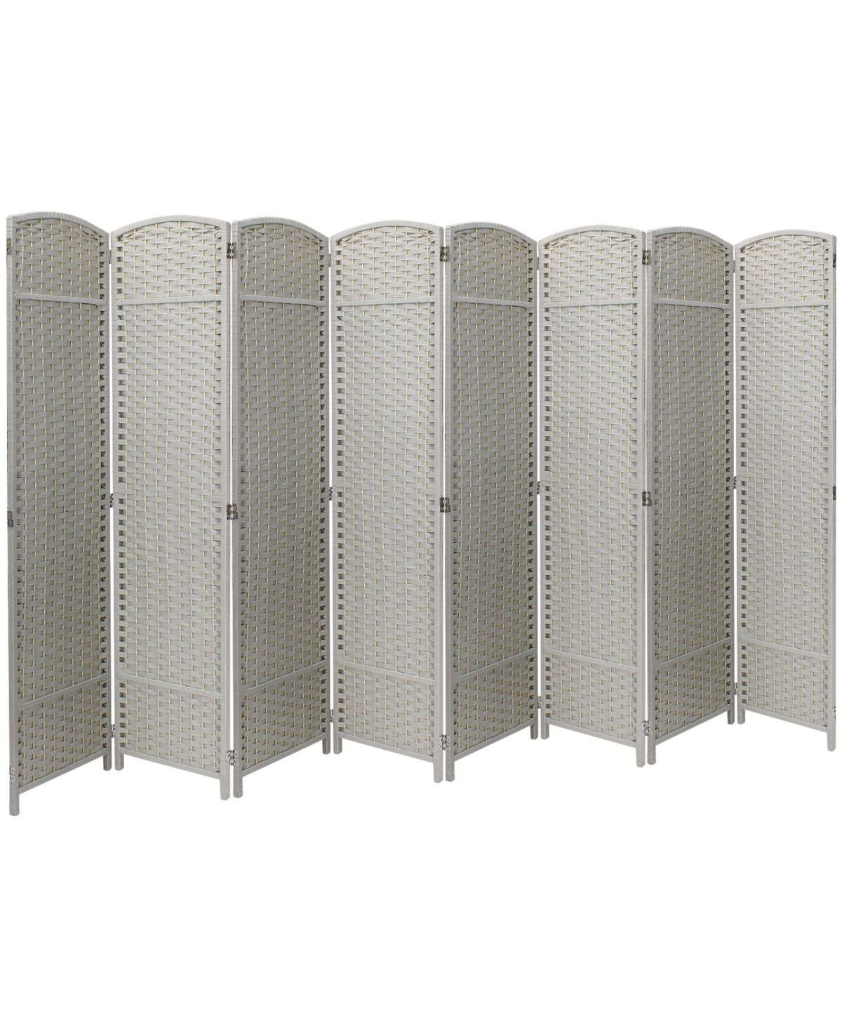 8-Panel Room Divider Privacy Screen - Beige