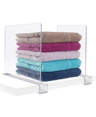 4 Acrylic Shelf Dividers Great Organizer for Clothes, Linens, Purse Separators, Kitchen Cabinets and more (4-Pack)