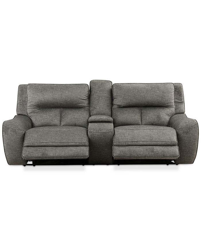 Furniture - Terrine 3-Pc. Fabric Sofa with 2 Power Motion Recliners and 1 USB Console
