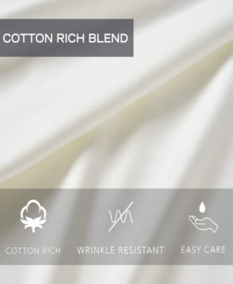 Solid Cotton Rich Blend Fitted Sheet, Full