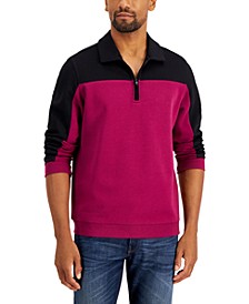 Men's Regular-Fit Colorblocked 1/4-Zip Sweatshirt, Created for Macy's 