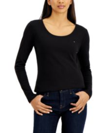 Scoop-Neck Long-Sleeve Top