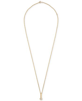 Wrapped - Diamond Drop Pendant Necklace (1/10 ct. t.w.) in 14k Gold, 16" + 2" extender