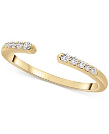Diamond Cuff Ring (1/10 ct. t.w.) in 14k Yellow or White Gold, Created for Macy's