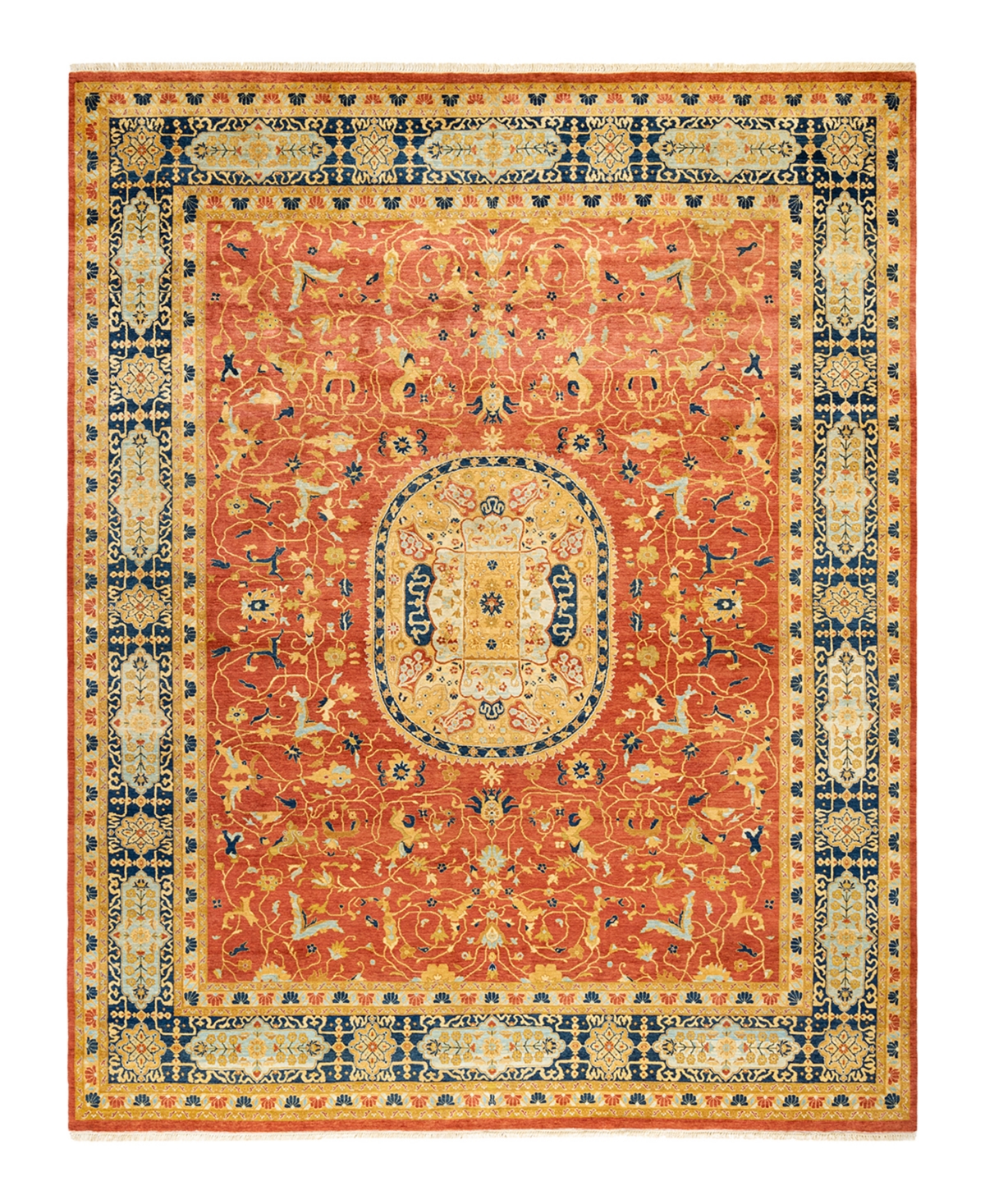 Closeout! Adorn Hand Woven Rugs Mogul M1462 7'10in x 10'2in Area Rug - Orange