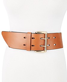 Wide Leather Stretch Belt