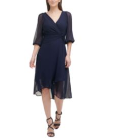 Twisted-Waist Chiffon Dress