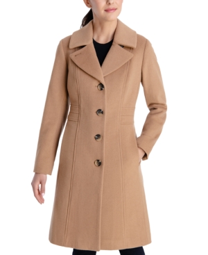 ANNE KLEIN WOMEN'S SINGLE-BREASTED WALKER COAT, CREATED FOR MACY'S