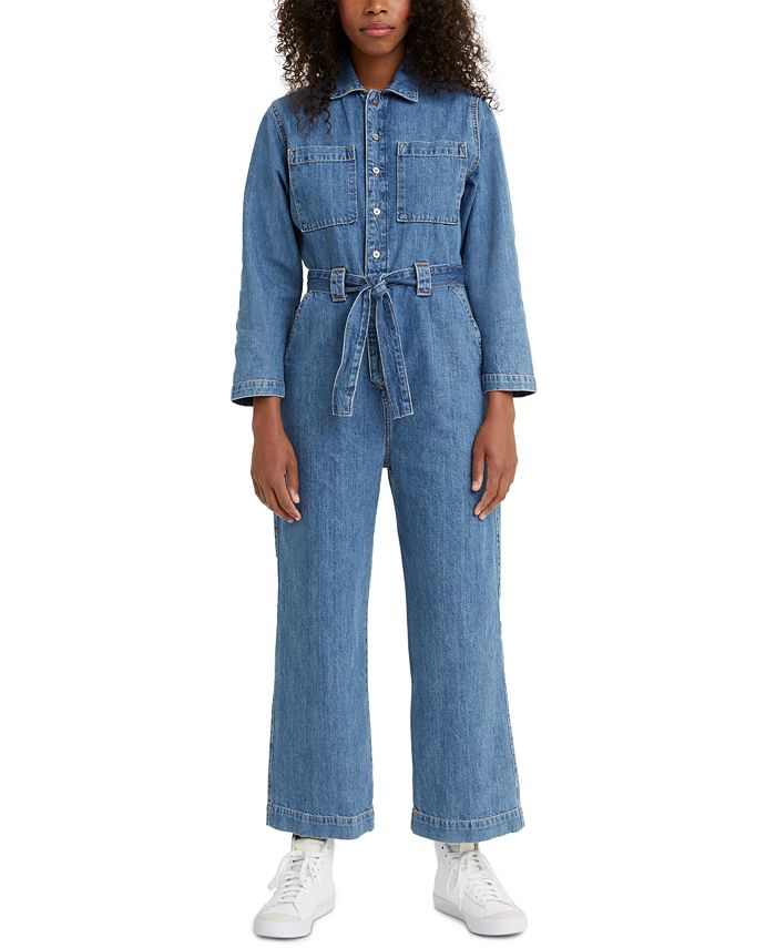 Levi's Cotton Cropped Denim Jumpsuit & Reviews - Jeans - Women - Macy's