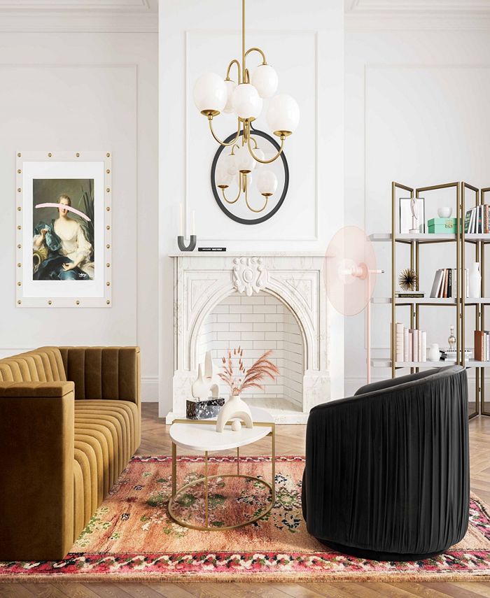 TOV Furniture London Pleated Swivel Chair & Reviews Furniture Macy's