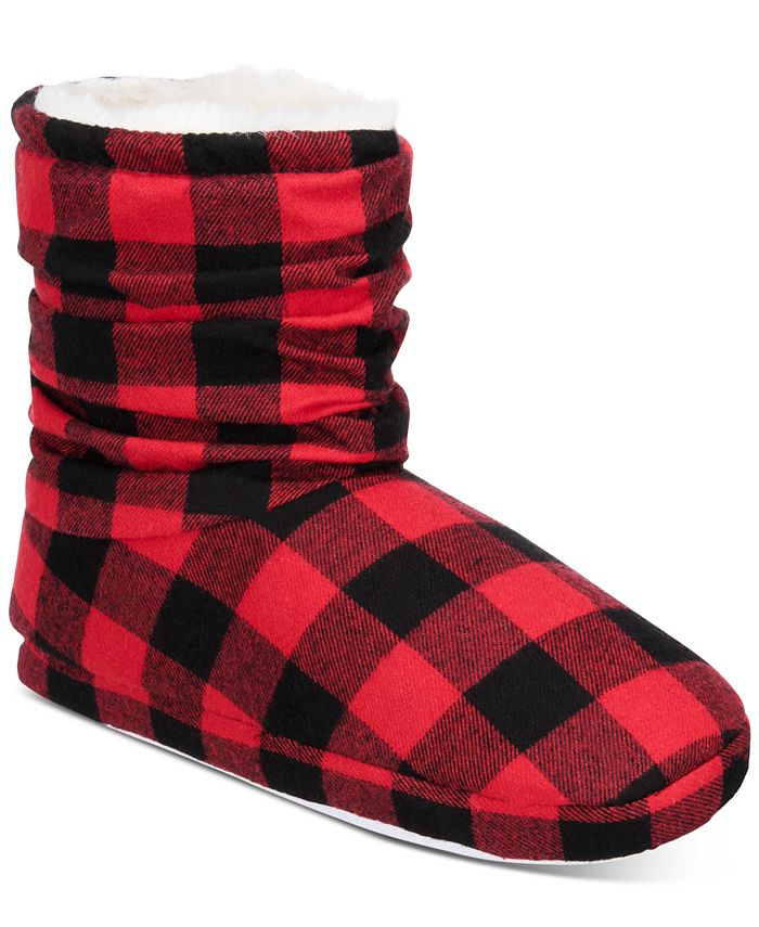Charter Club Women's Buffalo Check Slouch Boot Boxed Slippers, Created ...