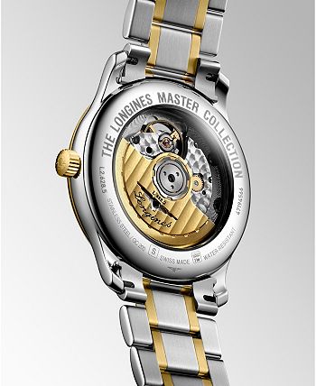 Longines - Watch, Men's Swiss Automatic Master Diamond Accent 18k Gold and Stainless Steel Bracelet 39mm L26285777