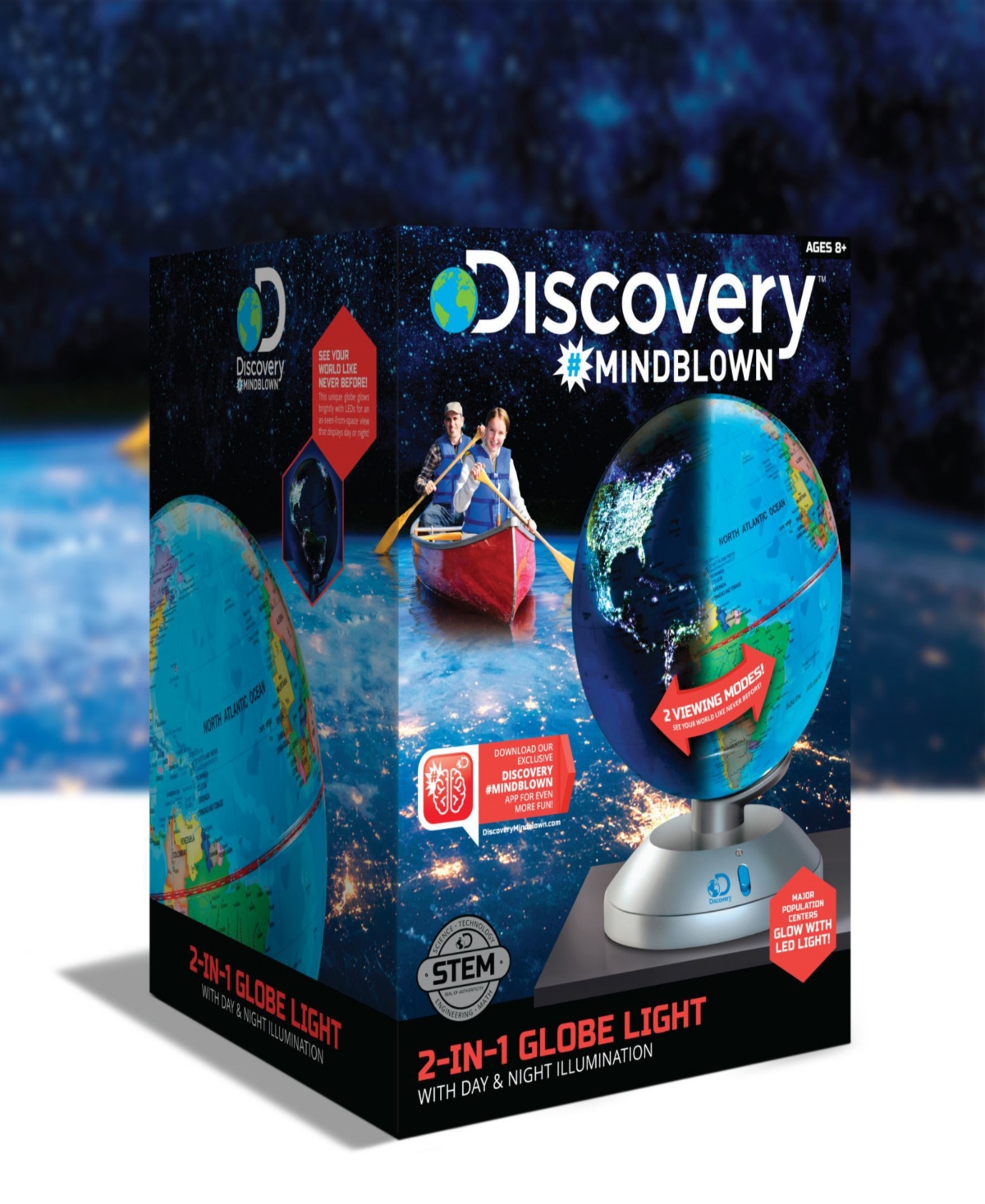 Shop Discovery Mindblown 2 In 1 Globe Light, Day And Night Illumination In Blue