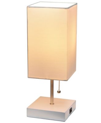 Petite Stick Lamp with USB Charging Port and Shade