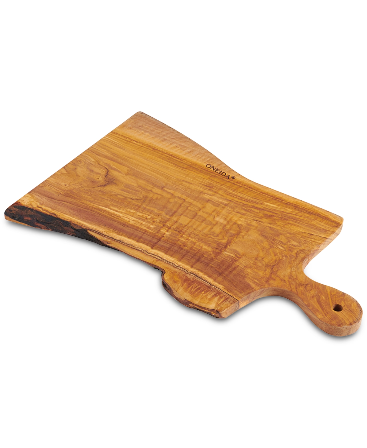 Organically Shaped Medium Olive Wood Board with Hanging Handle