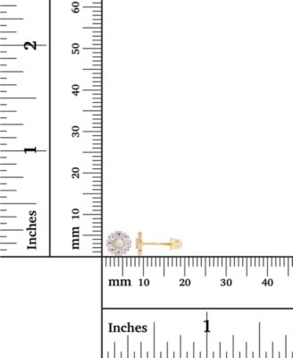 Lab-Grown Opal (1/20 ct. t.w.) & Lab-Grown White Sapphire (1/2 ct. t.w.) Stud Earrings