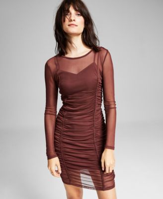 And Now This - Women's Ruched Mesh Dress