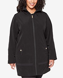 Plus Size Hooded Raincoat
