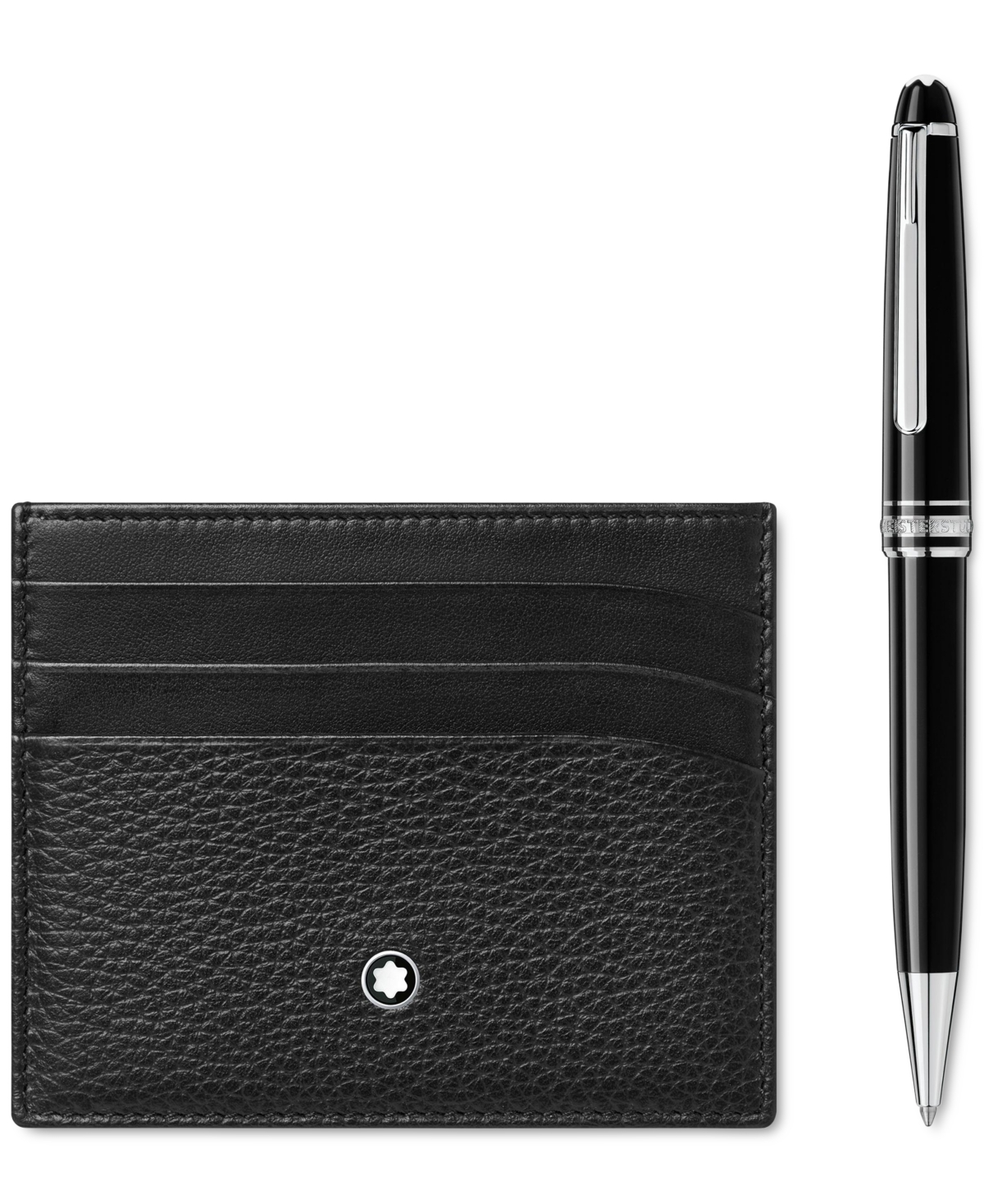 Montblanc Meisterstuck Pen & Card Case Set In Black