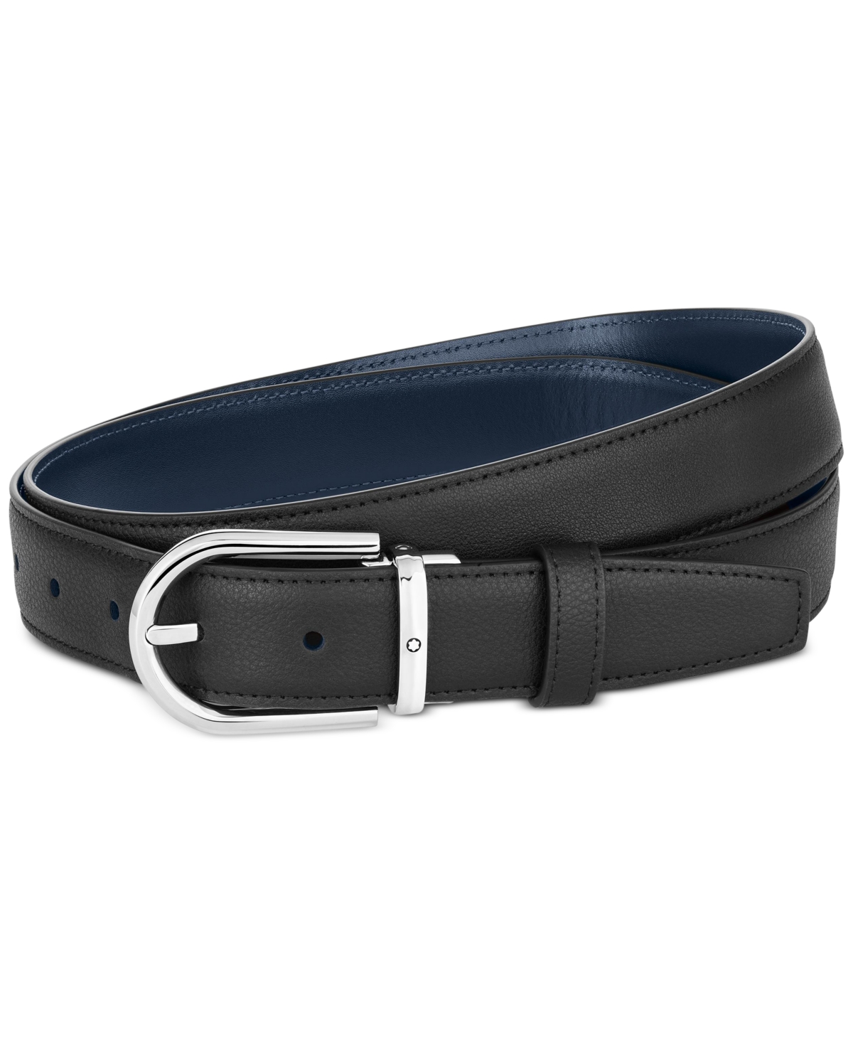 Shop Montblanc Men's Horseshoe-buckle Leather Belt In No Color