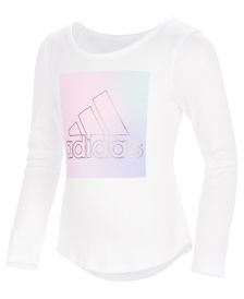 Little Girls Long Sleeve Scop Neck Graphic T-shirt