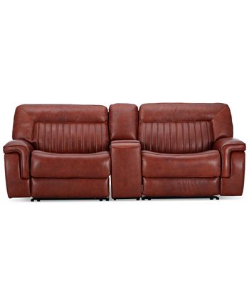 Furniture - Thaniel 3-Pc. Leather Sofa with 2 Power Recliners and 1 USB Console