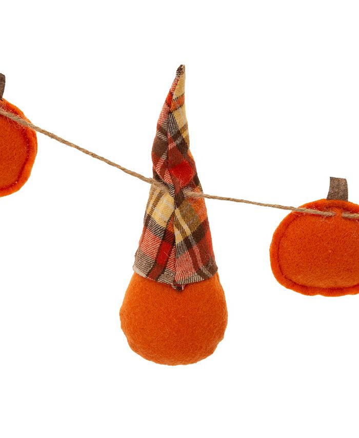 Glitzhome 6' L Fall Fabric Gnomes Garland Macy's