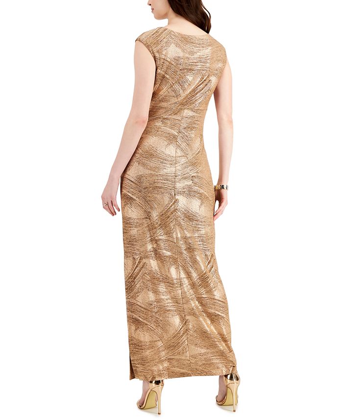 Connected Metallic Sleeveless Maxi Dress & Reviews - Dresses - Women ...