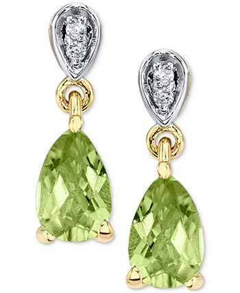 Macy s Peridot 7 8 ct. t.w. Diamond Accent Drop Earrings in