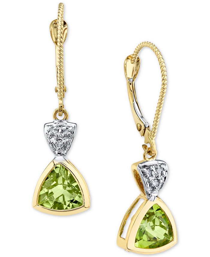 Macy s Peridot 2 7 8 ct. t.w. Diamond 1 20 ct. t.w. Trillion