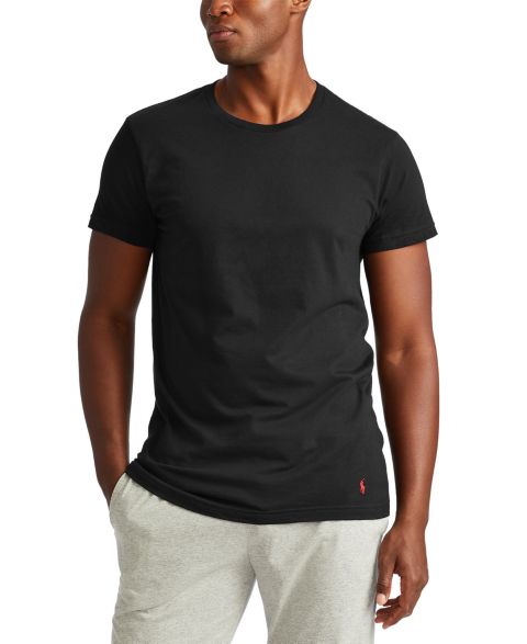 Бельё Undershirts для мужчин, круглый вырез, 3 шт. — Polo Ralph Lauren, цвет: Чёрный