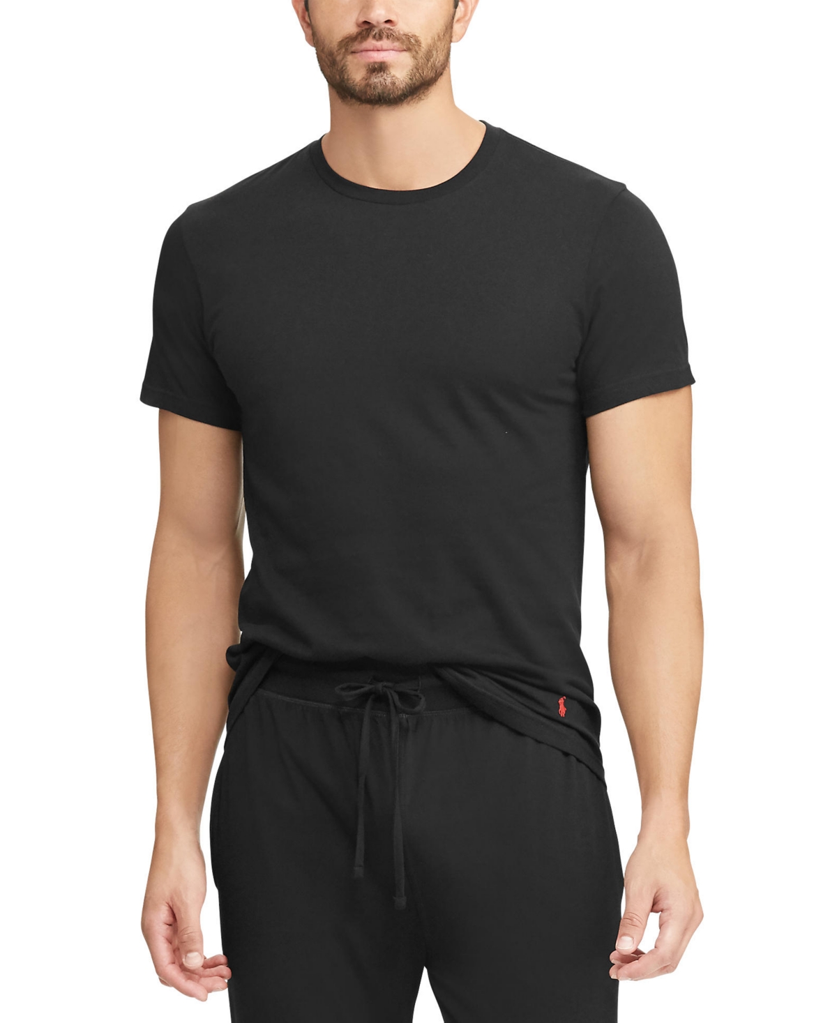 Polo Ralph Lauren Men's Big And Tall Crewneck Undershirts In Black Tall