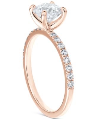 Diamond Solitaire Round-Cut Pav&eacute; Engagement Ring (3/4 ct. t.w.) in 14k White or Rose Gold