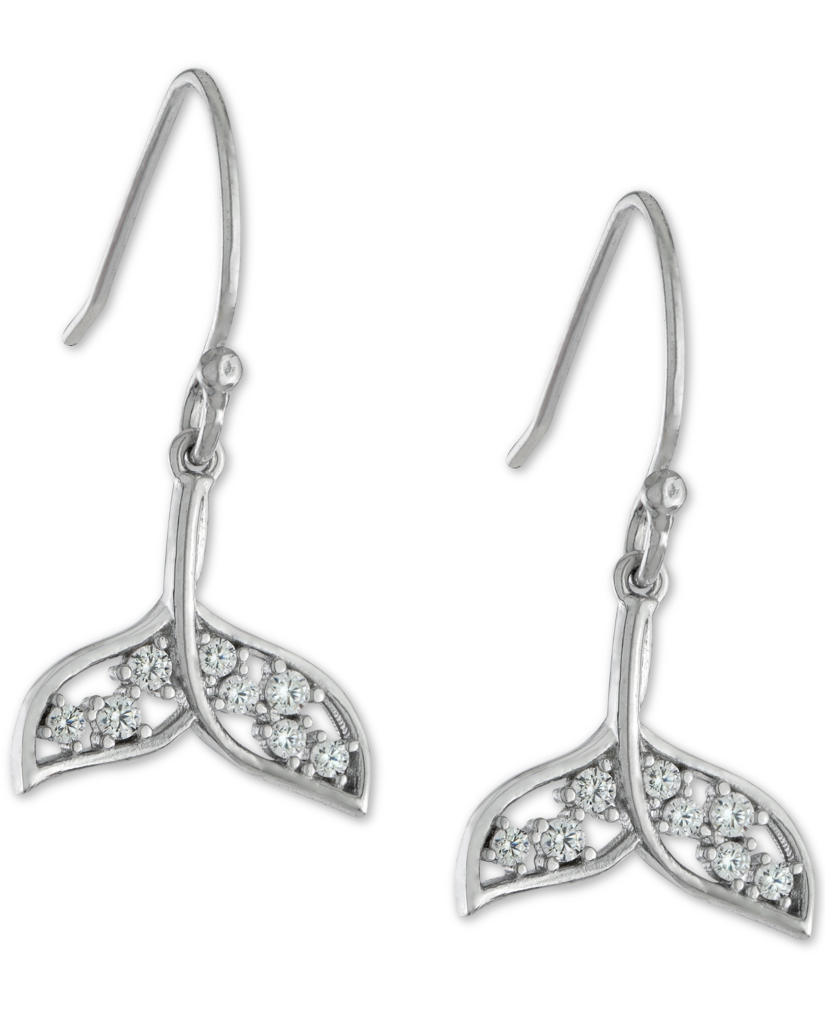 Giani Bernini Cubic Zirconia Double Pierced Chain Drop Earrings in