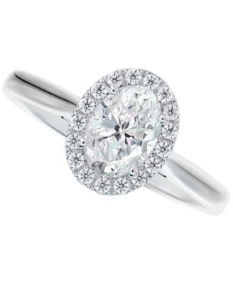 De Beers Forevermark - Diamond Oval-Cut Halo Engagement Ring (7/8 ct. t.w.) in 14k White Gold