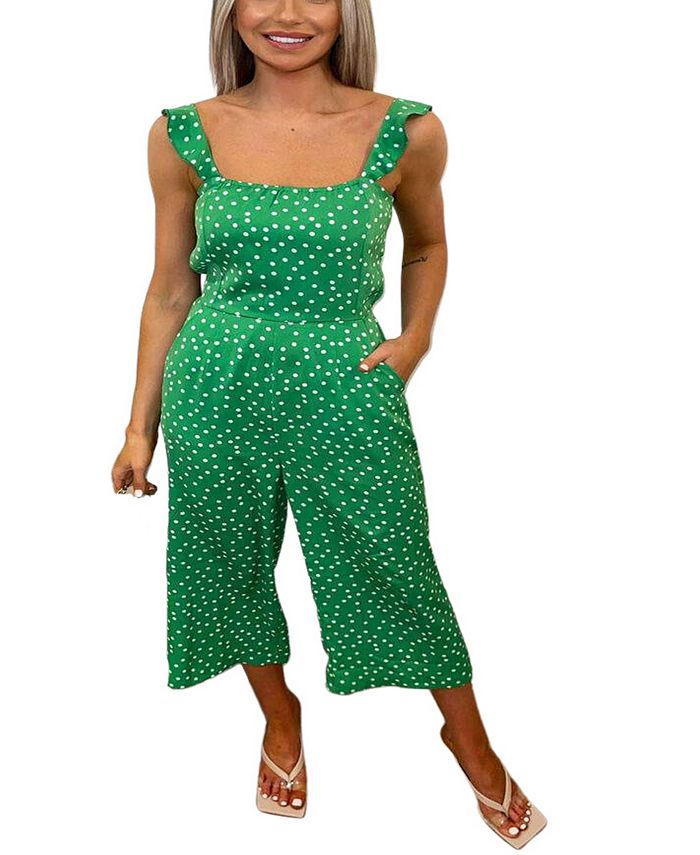 Ax Paris Women S Polka Dot Culotte Jumpsuit Reviews Leggings Pants Juniors Macy S