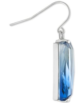Ombr&eacute; Crystal Rectangle Drop Earrings in Sterling Silver