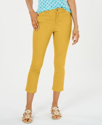 yellow capri jeans