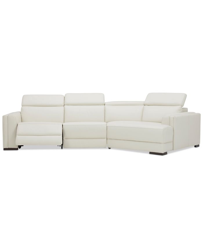Furniture 3Pc. Leather Sofa with 1 Power Motion Recliner and