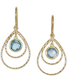Sky Blue Topaz Double Teardrop Drop Earrings (2-1/5 ct. t.w.) in 14k Gold-Plated Sterling Silver