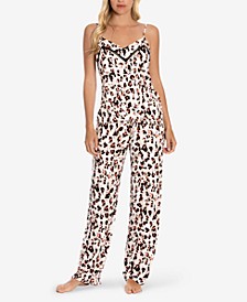 Women's Macie Animal Print Pajama Pant Set 2 Piece