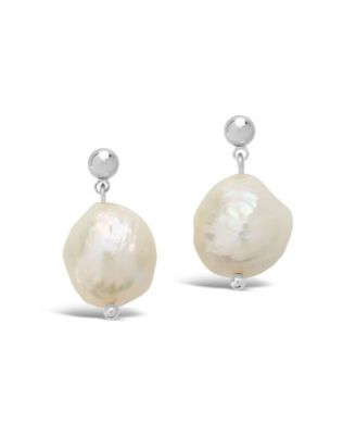 Women's Large Baroque Pearl Drop Stud Earrings